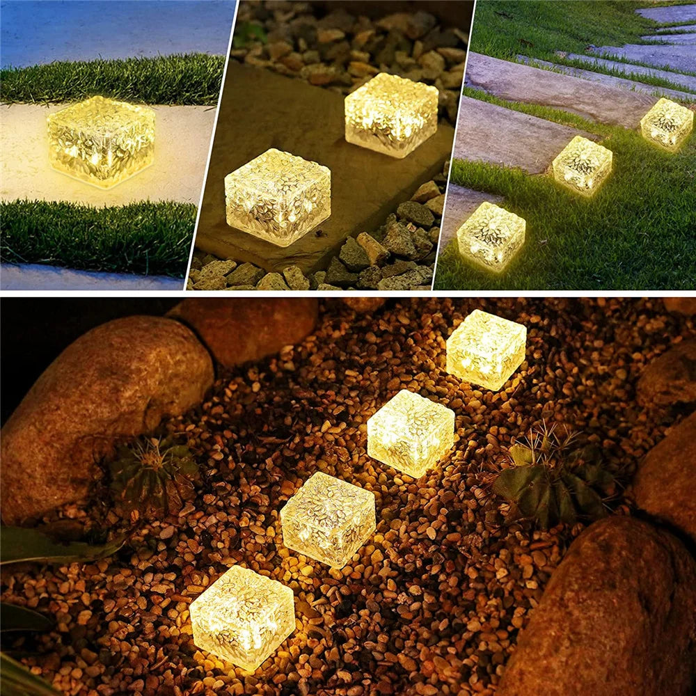 Solar ice cube LED light