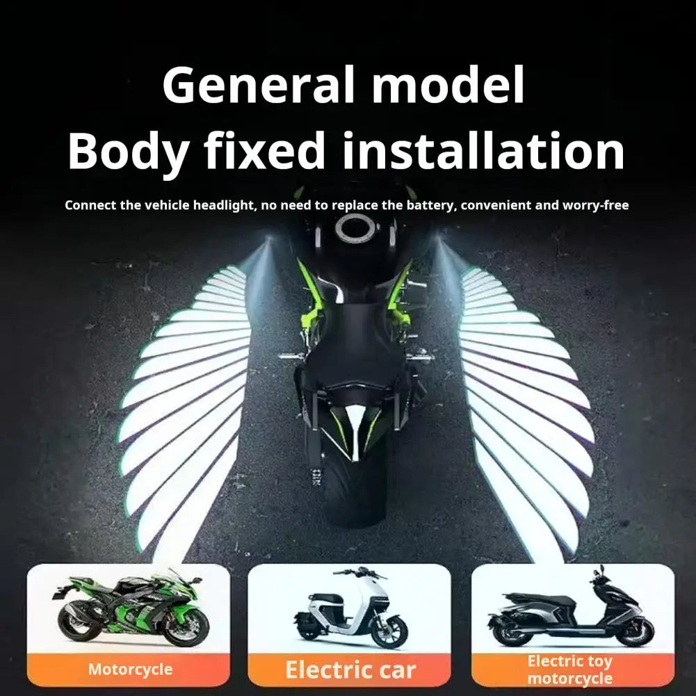 1 Pair Motorcycle Logo LED Light Motorcycle Projector Light 3W Angel Wing Logo Floodlight Waterproof Motorcycle Shadow Light