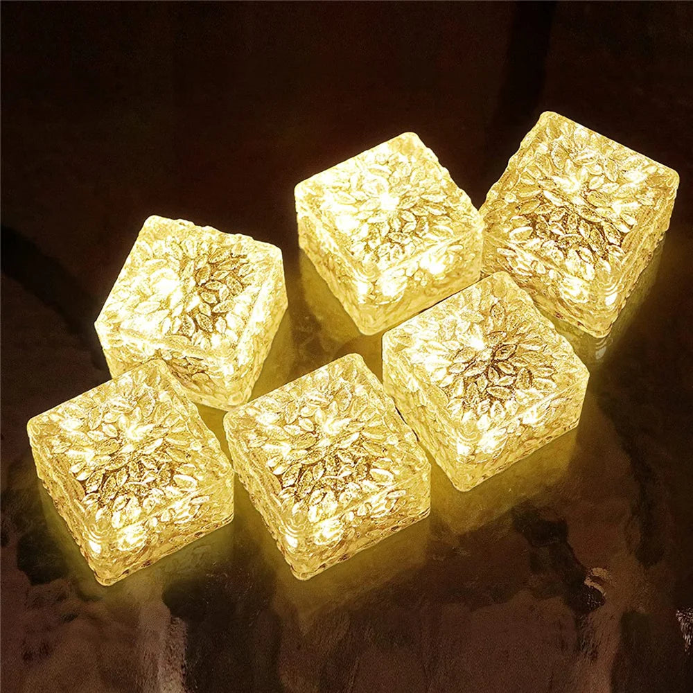 Solar ice cube LED light