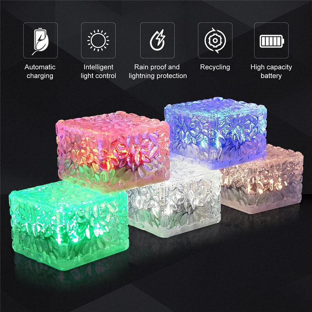 Solar ice cube LED light