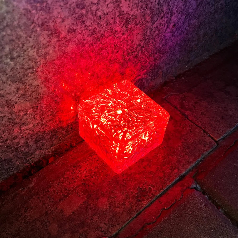 Solar ice cube LED light