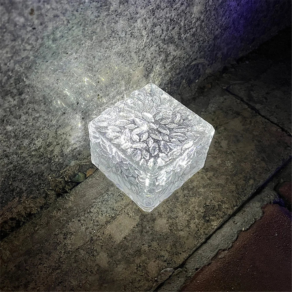 Solar ice cube LED light