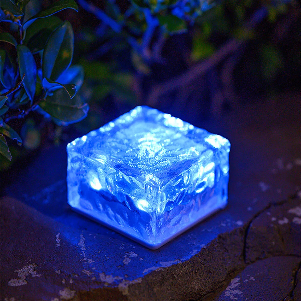 Solar ice cube LED light