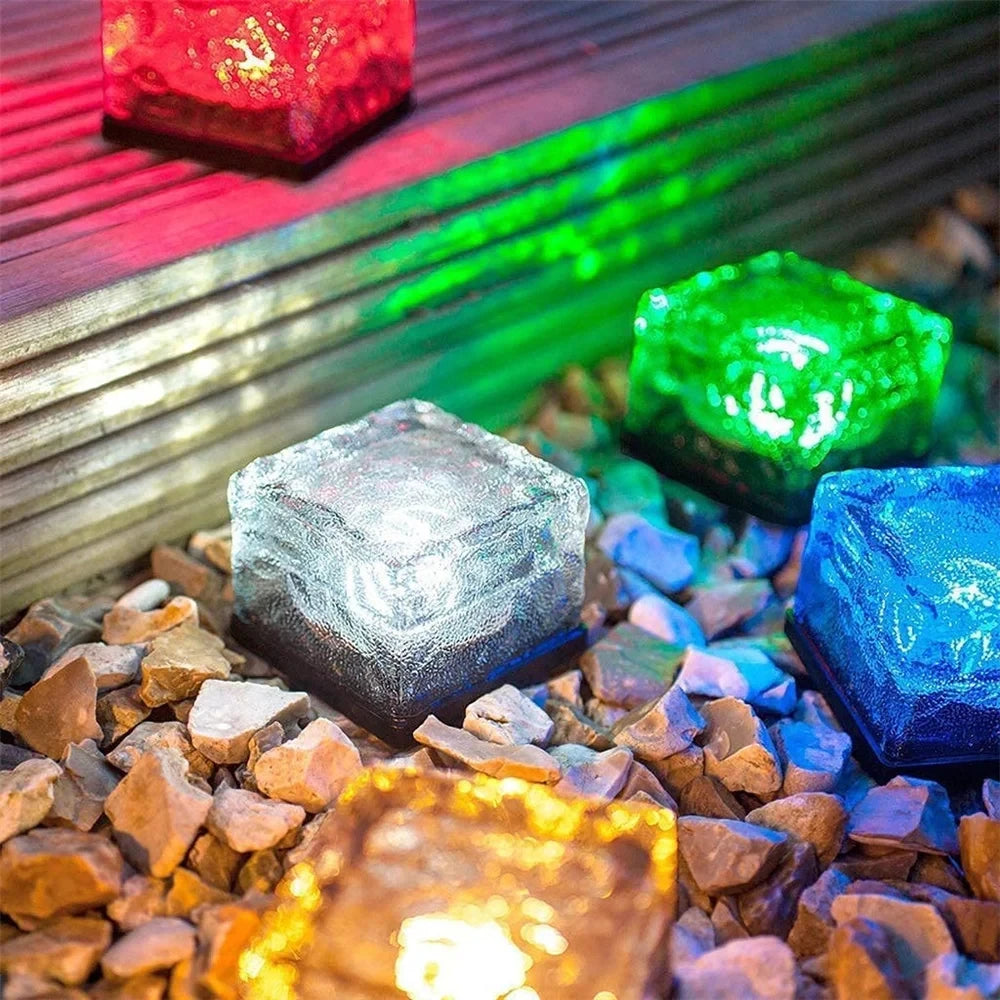 Solar ice cube LED light