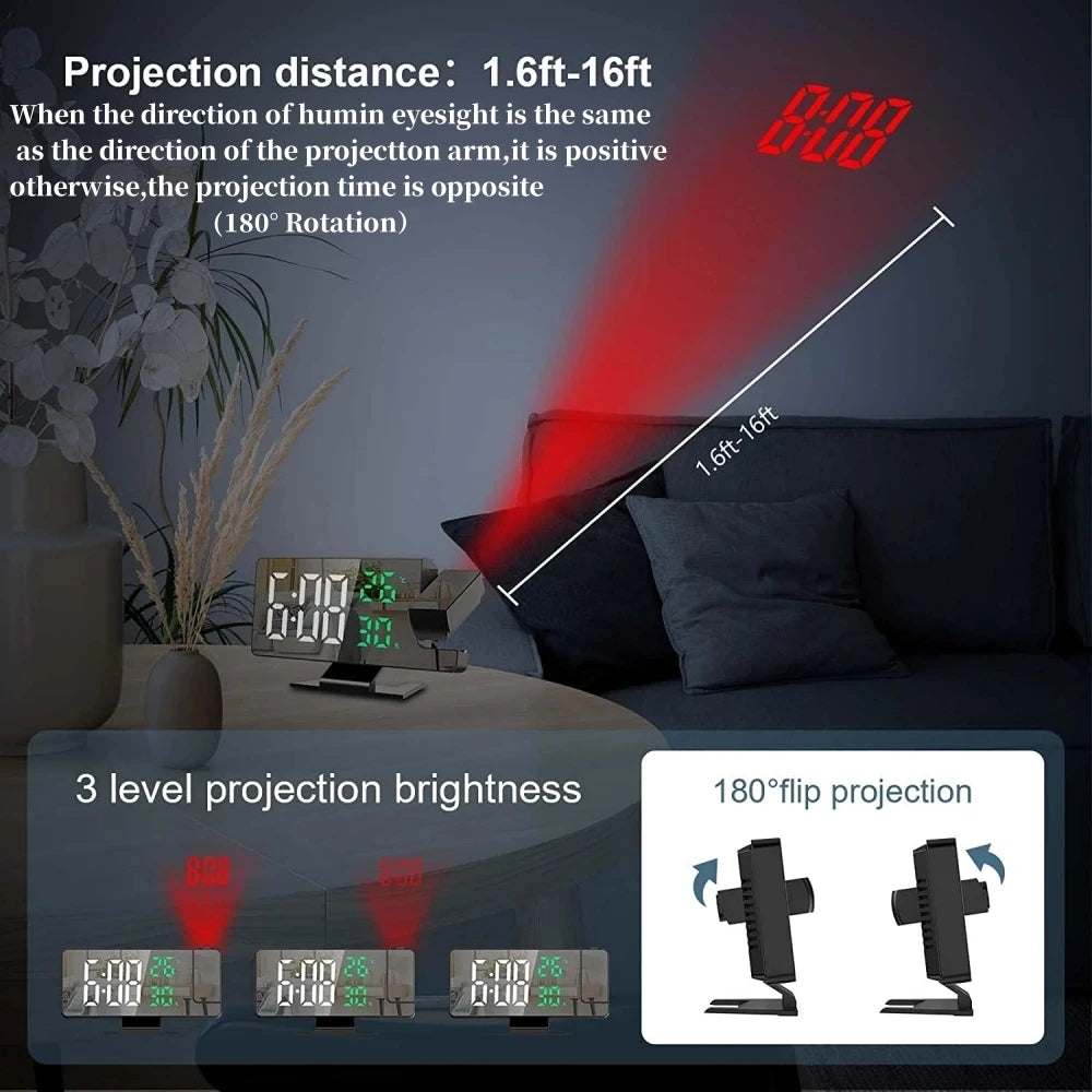 Projection alarm clock