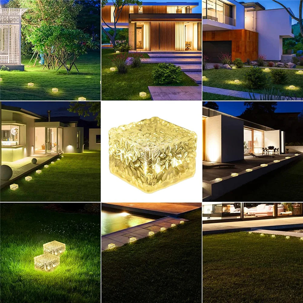 Solar ice cube LED light