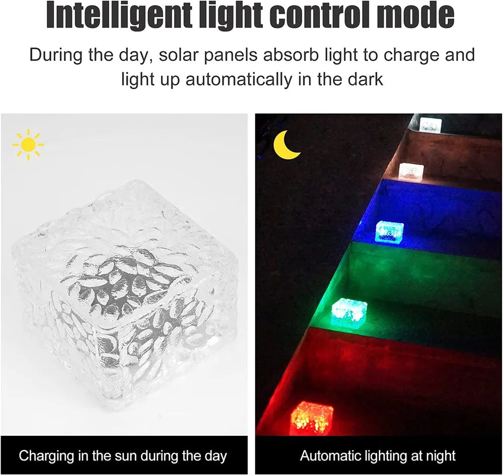 Solar ice cube LED light