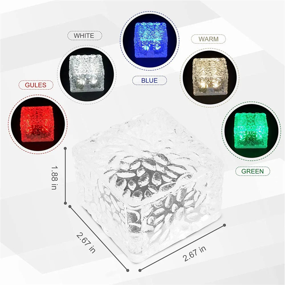 Solar ice cube LED light