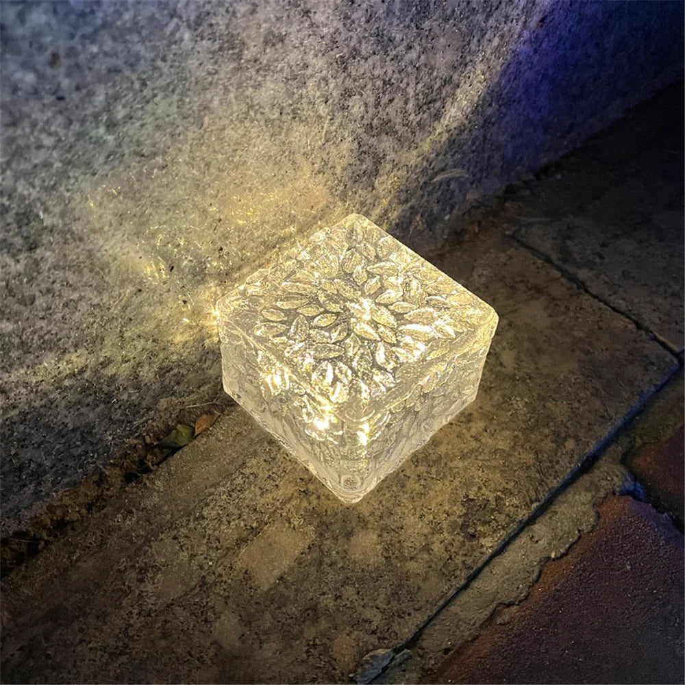 Solar ice cube LED light