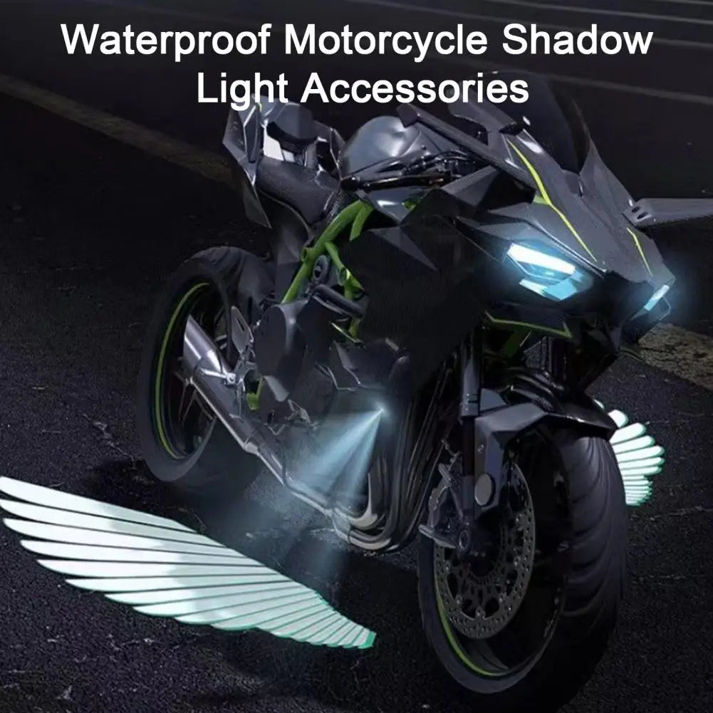 1 Pair Motorcycle Logo LED Light Motorcycle Projector Light 3W Angel Wing Logo Floodlight Waterproof Motorcycle Shadow Light